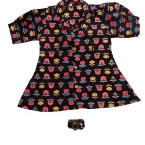 Flower Printed Black Colour Girls Summer Frock Dress,Stylish Fancy Kids Frock