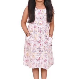 Girls Embroidery Cotton Long Sleeve Flower Dresses LH5460 for 1-8 Years (Multicolour)
