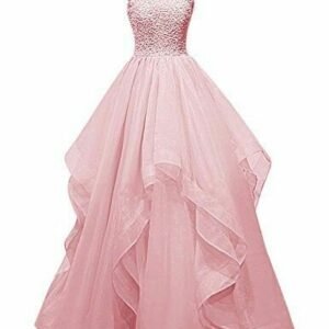 Net Wedding Maxi Dress for Women (Baby Pink)
