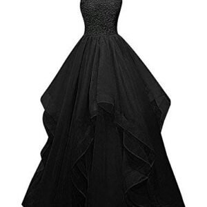 Net Wedding Maxi Dress for Women (Black)