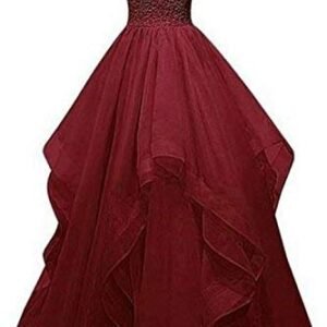Net Wedding Maxi Dress for Women (Maroon)