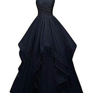 Net Wedding Maxi Dress for Women (Navy Blue)