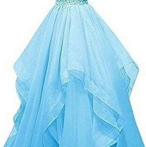 Net Wedding Maxi Dress for Women (Sky Blue)