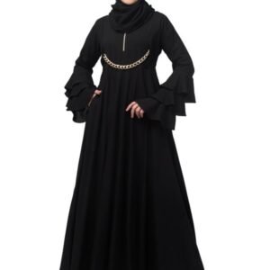 Umbrella Abaya With Attached Belt And Bell Sleeves - Made with Nida Matte for Women and Girls