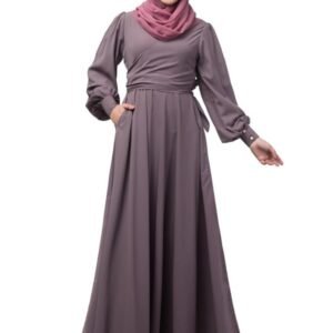 Umbrella Abaya With Asymmetrical Design Tying On Chest And Hidden Zip On Front - Made with Nida Matte Fabric