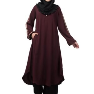 Knee Length Abaya With A Top And Plazo - Made with Nida Matte for Women