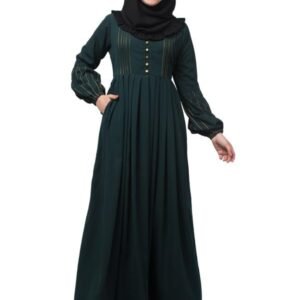 Umbrella Abaya With Adjustable Belt And Striped Design - Made with Nida Matte for Women and Girls