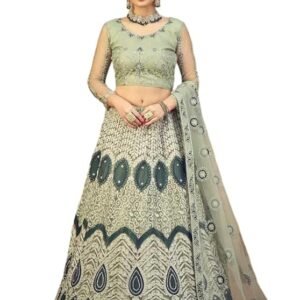 Elegant and Stylish Lehenga Choli for Women – Traditional Indian Wear with Embroidery, Perfect for Weddings and Festivals (Janvi-Pista)