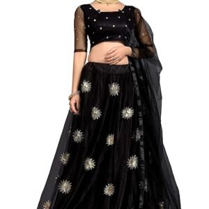 Elegant and Stylish Lehenga Choli for Women – Traditional Indian Wear with Embroidery, Perfect for Weddings and Festivals (Surya-Black)