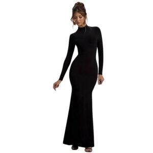 High Neck Full Sleeve Full Length Dress for Women