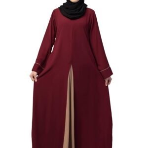 Women A-line Abaya Dress With Front Box design Flared Sleeves & Side Pocket Made in Nida Matte fabric for Ladies and Girls
