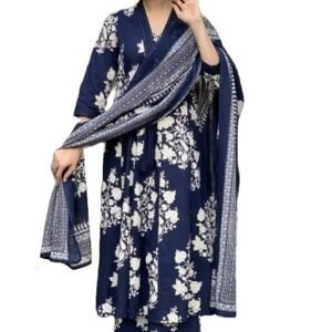 Women Printed A-Line Kurta Pant With Dupatta