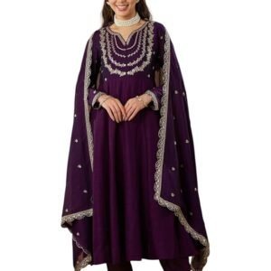 Women's Silk Embroidered Anarkali Set