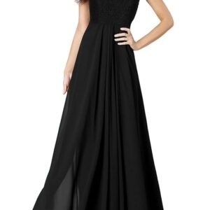 Women's Deep V Neck Vintage Party Wedding Bridesmaid Formal Cocktail Dress Black