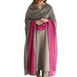 Women's Silk Viscose Straight Solid Kurta with Pant & Dupatta