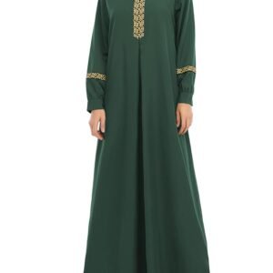 Long Sleeve Abaya for Girls Muslim Islamic Dresses Kids Printed Maxi Prayer Clothes Robe