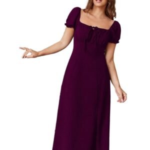 Women's Knee Length A-line Ruched Neck Dress