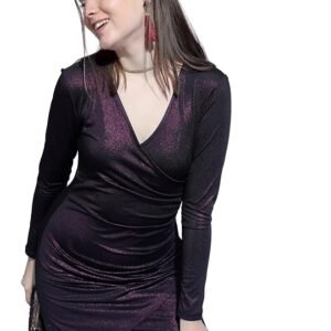 Women's Long Sleeves V-Neck Solid Dresses| Dresses Women| Dresses| Stylish| Party Dresses