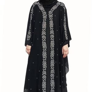 Nida fabric Free Size Muslim Burqa/Abaya &  Dress for Muslim Women(Black)
