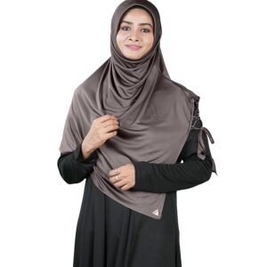 Soft Stretchable Ready-to-Wear Hijab Scarf for Muslim Women(Grey)