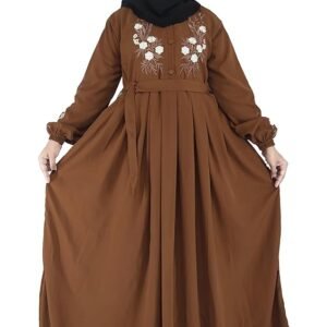 Free Size Muslim Burqa/Abaya & Burkha Dress for Muslim Women And Girl's( Brown)