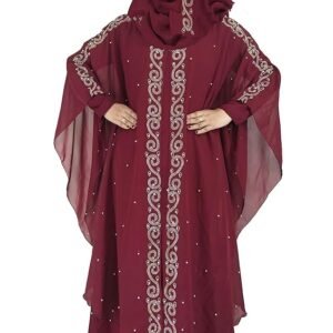 Nida fabric Free Size Muslim Burqa/Abaya &  Dress for Muslim Women( Maroon)