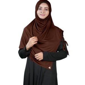 Soft Stretchable Ready-to-Wear Hijab Scarf for Muslim Women(Chocolate)