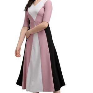 Women's Corduroy Empire Waist Maxi Cocktail Dress (Light Violet)