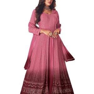 Women's Maxi Anarkali Dress(Pink)