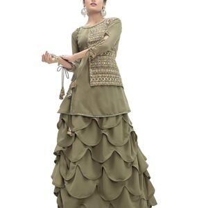 Women and Girls Faux Georgette Readymade Lehenga Choli
