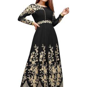 Women's Georgette Embroidered Semi-Stitched Gown
