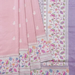 Gold Kanchipuram Silk Saree with Floral Design and Sea Green Border