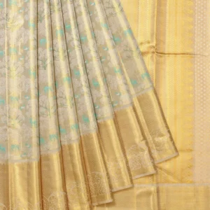 Sandal Kanchipuram Tissue Silk Saree