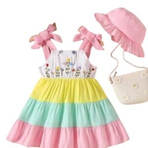 Kid Girls Multicolor Sleeveless Floral Frock Dress