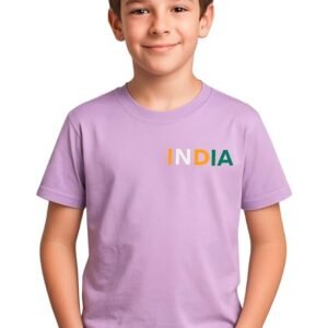 Boys Polycotton Half Sleeve Round Neck T-Shirt, Summer Casual Wear, Solid Tee for Kids(Purple)