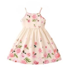 Summer Dress for Baby Girl/Frocks for Baby Girl/Baby Frocks Girl Poly Rayon/Casual Dress Short Flutter Sleeve