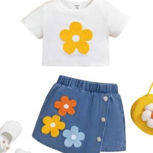 Girls Daisy Casual Top Bottom Set