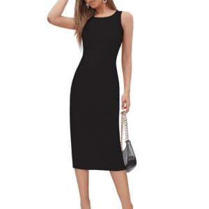 Black Dress for Women | One Piece |Bodycon | Slim Fit Bodycon | Midi Length