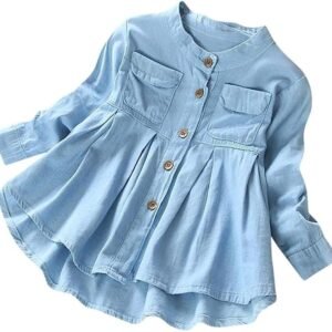 Little Fairy Girl Solid Denim Frocks & Dresses for Girls