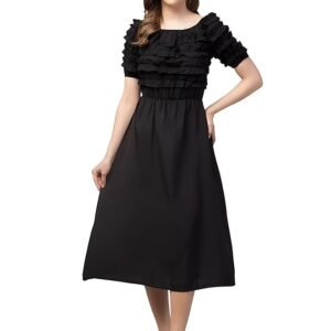 Elegant Women’s A-Line Long Maxi Dress – Fit & Flare Formal & Casual Gown with Flowy Hem – Stylish Evening Party Dress for Girls