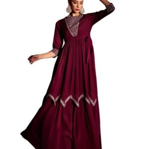 Women's Chinon Chiffon Traditional Ethnic Long Western