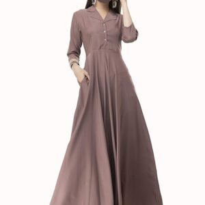 Women's Fit and Flare Maxi Dress(Coral)