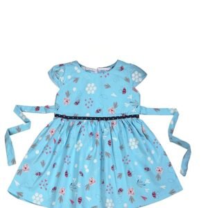 Girls Pure Cotton Soft Frock with Astar, Printed Multicolor for Girl Child(Blue)