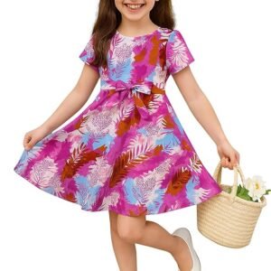 Girls Cotton Blend Fit & Flare Dress| Western Frock for Kids |Casual Wear for Baby Girl
