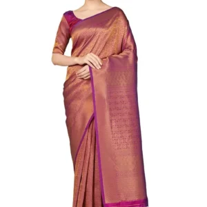 Magenta Kanchipuram Silk Zari Woven Saree Festive Wear